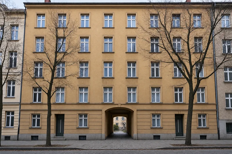 Mietshaus aus der Zeit um 1900 mit Durchfahrt in den Hinterhof